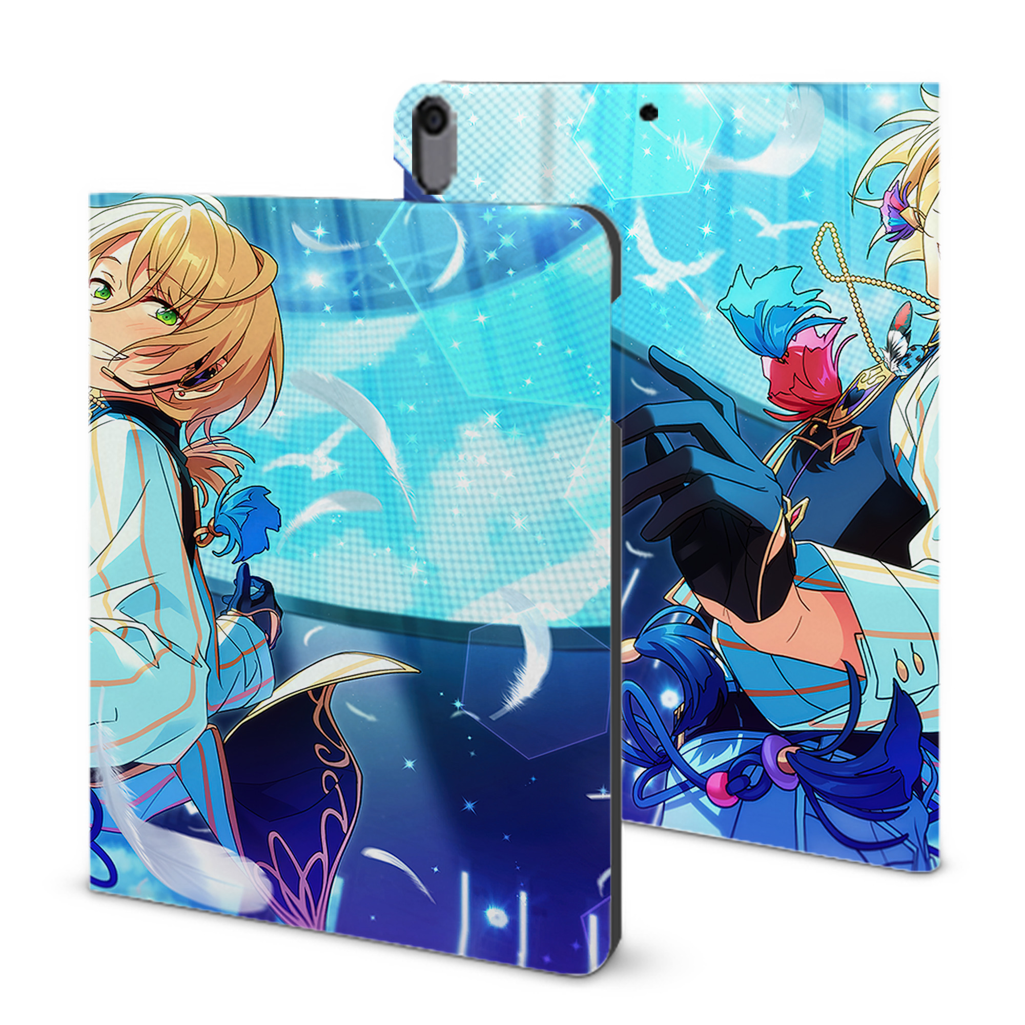 （画像用） あんさんぶるスターズ! Ensemble Stars IPad ケース ブック型 PUレザー TPU 耐衝撃 軽量 薄型 ペン収納なし 全面保護 IPad 各モデル対応